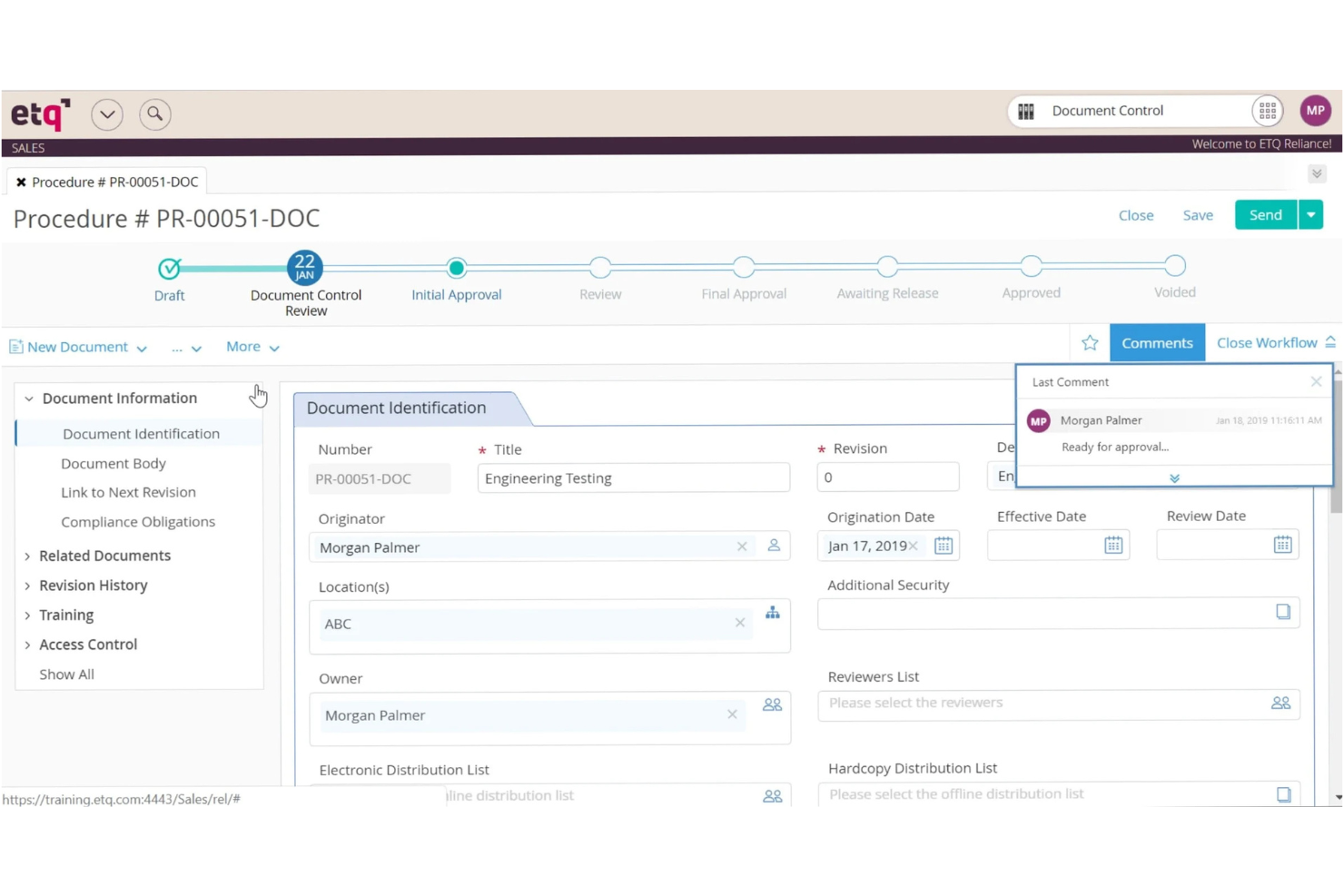 ETQ Reliance screenshot - 10 beste GxP-nalevingssoftware in 2026