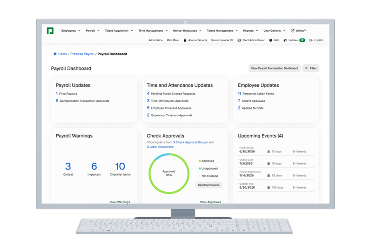 Paycom screenshot - 10 beste salarissoftware voor thuiszorg, beoordeeld voor 2026