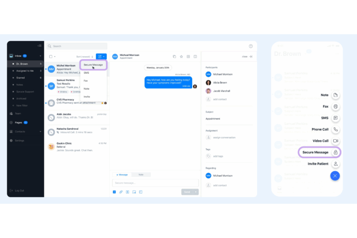 Spruce Health screenshot - 10 beste software voor klinische communicatie en samenwerking in 2026