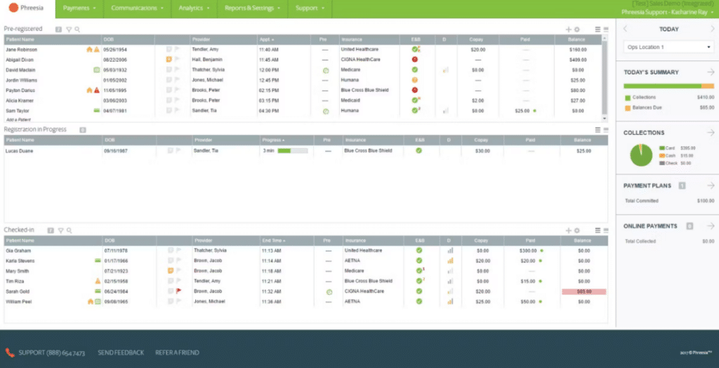 Phreesia screenshot - 10 beste software voor patiëntenplanning van 2026
