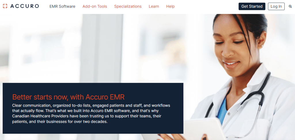Accuro EMR screenshot - 10 beste software voor patiëntvolging beoordeeld voor 2026