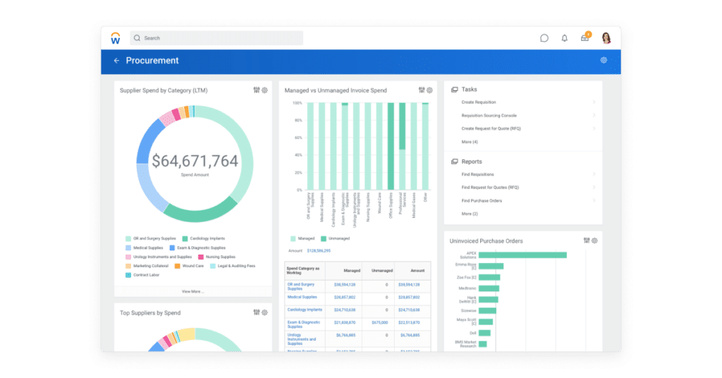 Workday screenshot - 10 beste softwareoplossingen voor de toeleveringsketen in de gezondheidszorg in 2026