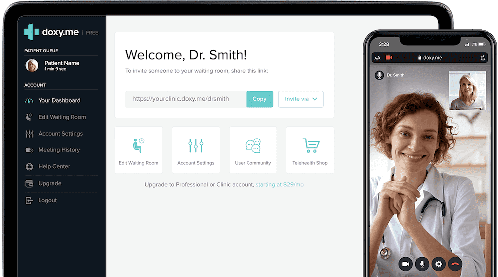 doxy.me screenshot - 10 beste software voor telepsychiatrie voor geestelijke gezondheidszorg in 2026