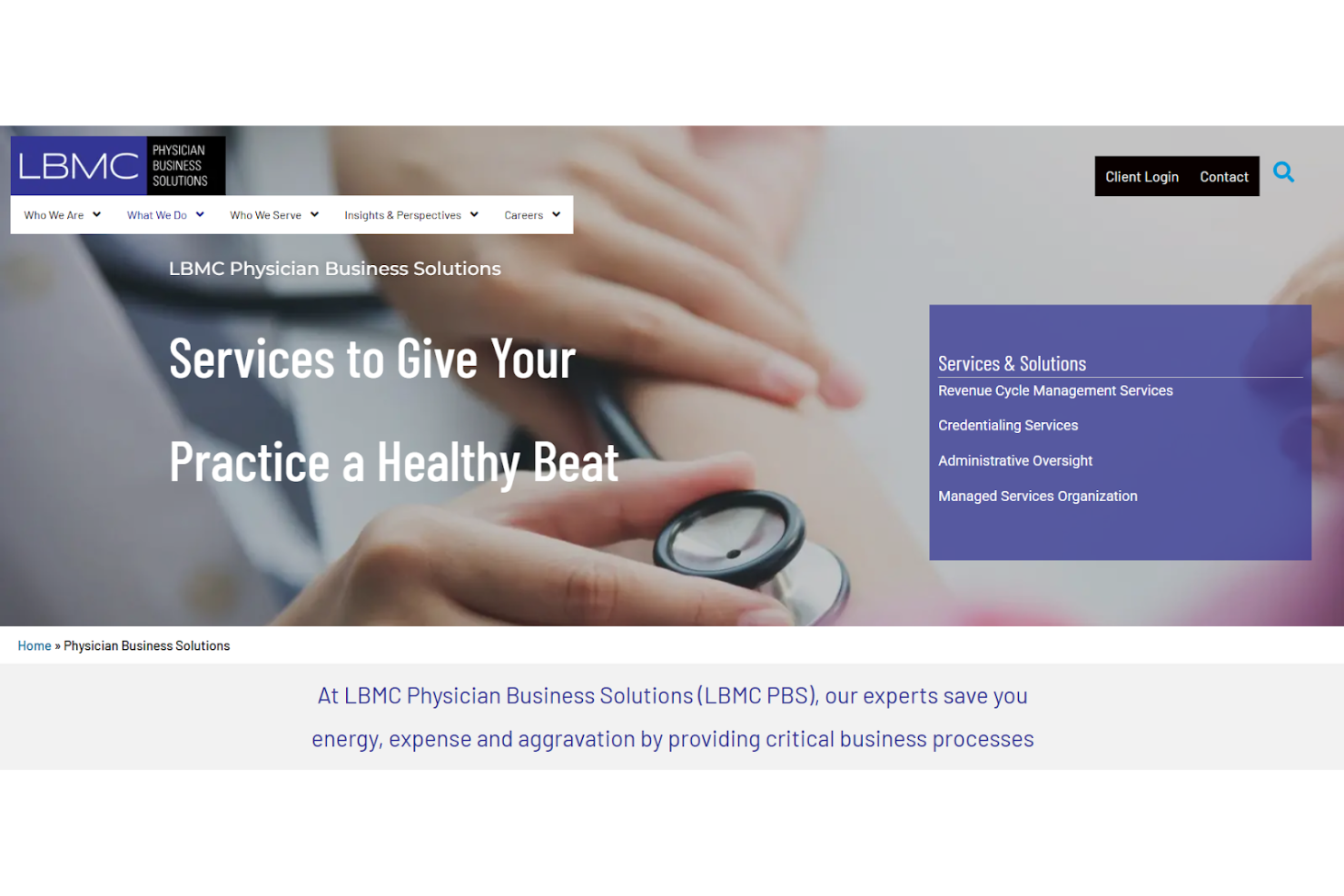 LBMC Physician Business Solutions (LBMC PBS) screenshot - 17 Best Physician Practice Management Companies of 2026