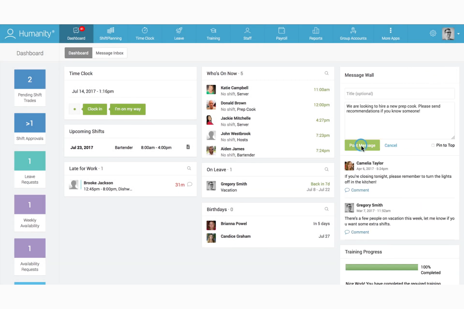 Humanity by TCP screenshot - 20 Best Healthcare Workforce Management Software in 2026