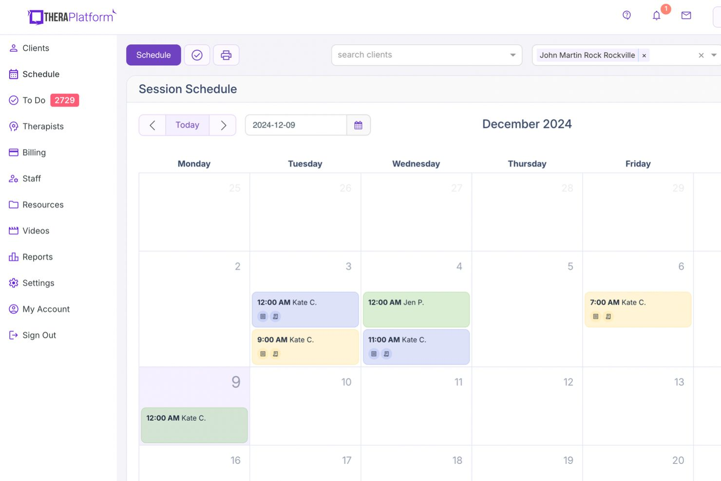 TheraPlatform screenshot - 19 Best Mental Health EHR in 2026