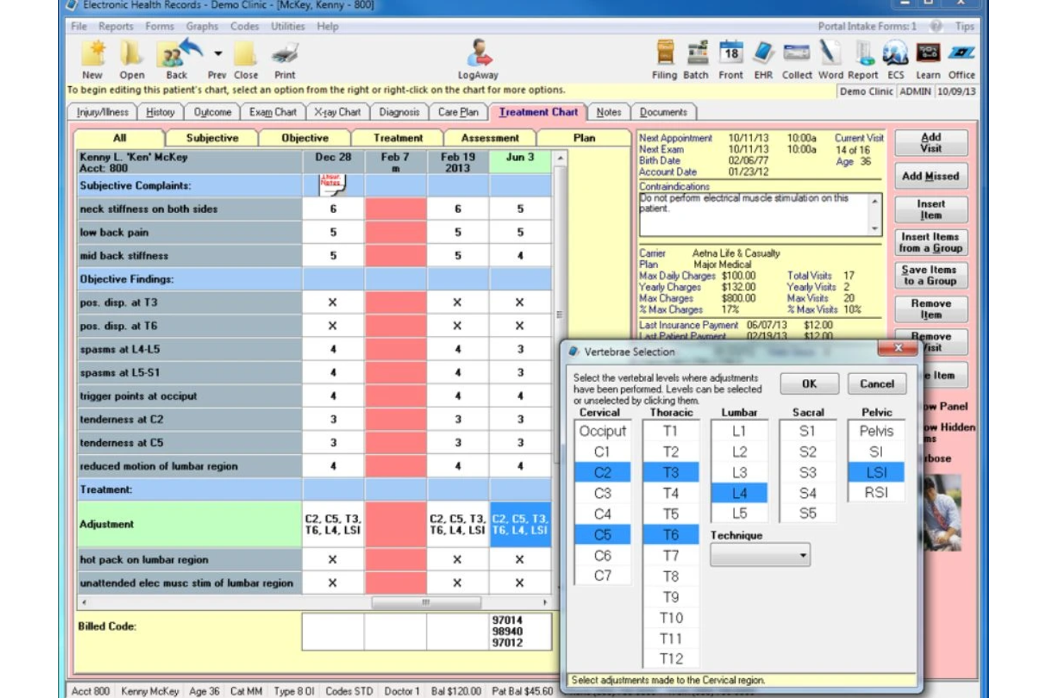 EZBIS manages patient records, SOAP notes, and clinic workflows.