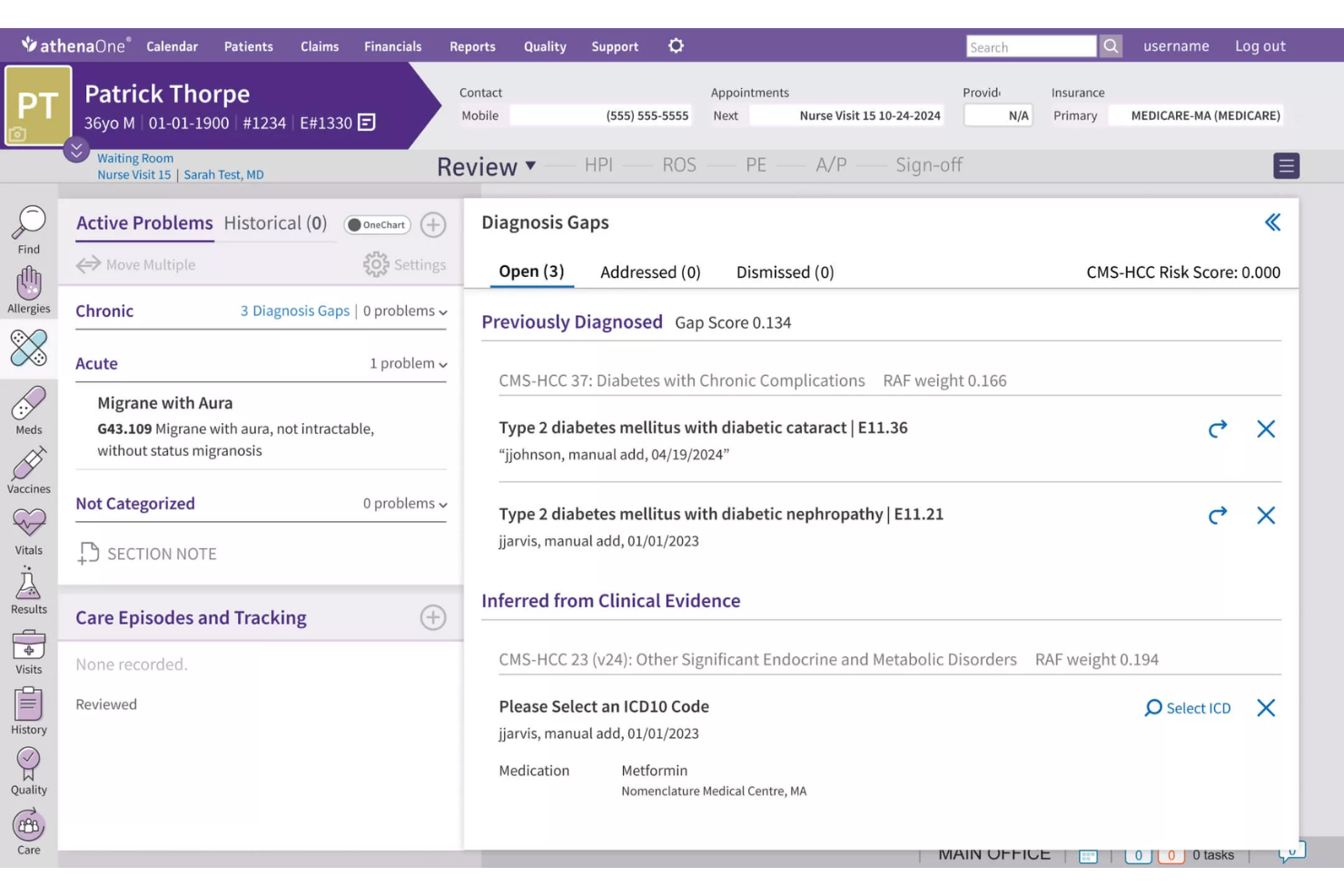 Athenahealth manages patient records, clinical workflows, and billing digitally.