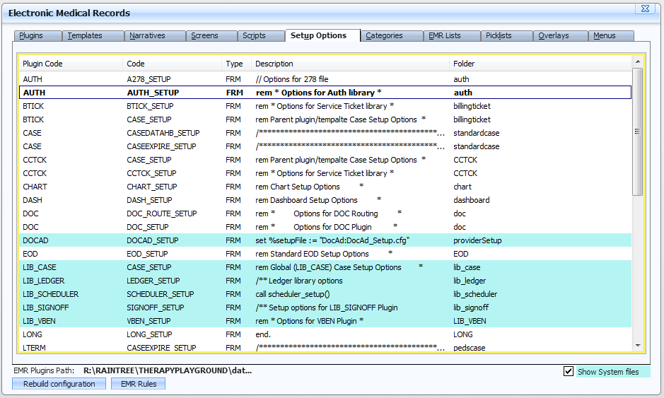 Raintree Systems review screenshot showing detailed setup option