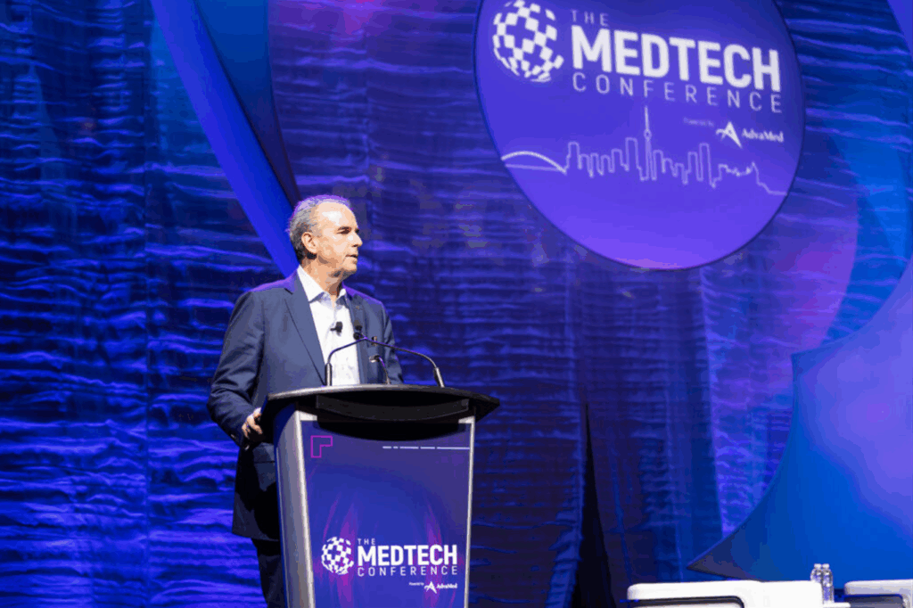 Speaker on stage of the MedTech Conference