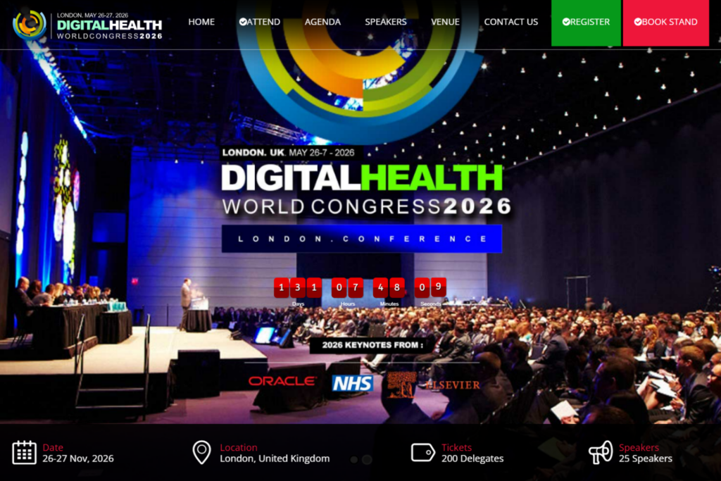 Website page of the Digital Healthcare World Congress 2026