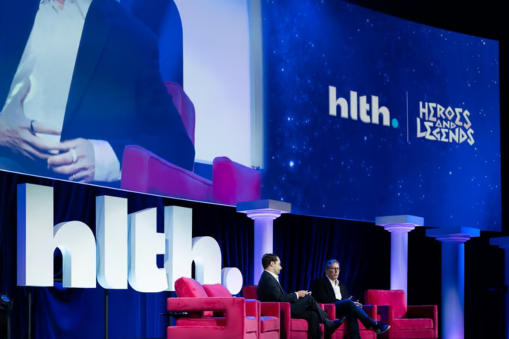 Tom Hale, CEO at ŌURA, and Brock E.W. Turner, Reporter at Axios, shared the HLTH Conference 2025 stage
