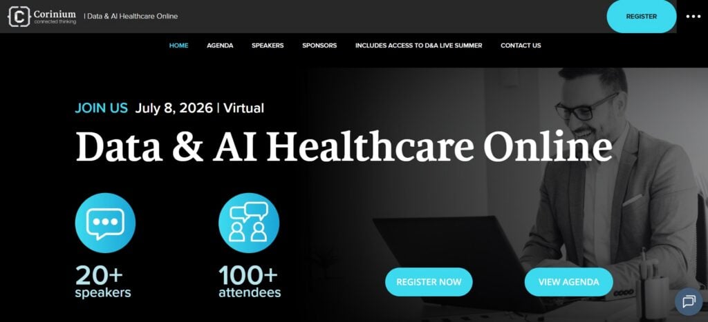 Landing page of the Data & AI Healthcare Online