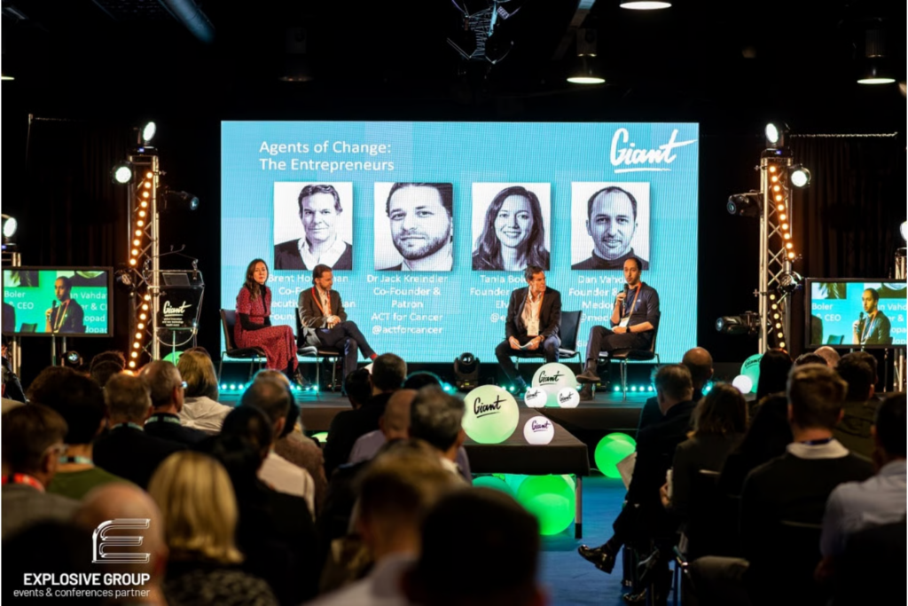 Industry entrepreneurs and business leaders share insights during a panel discussion at GIANT Health Event