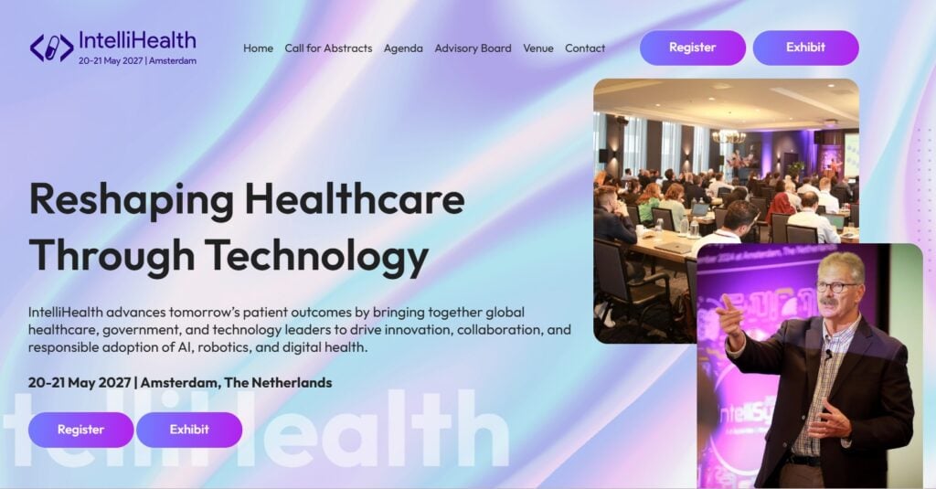 Webpage of the IntelliHealth 2027 conference