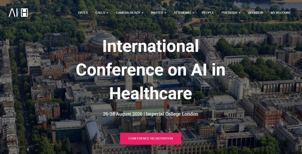 Landing page for the International Conference on AI in Healthcare