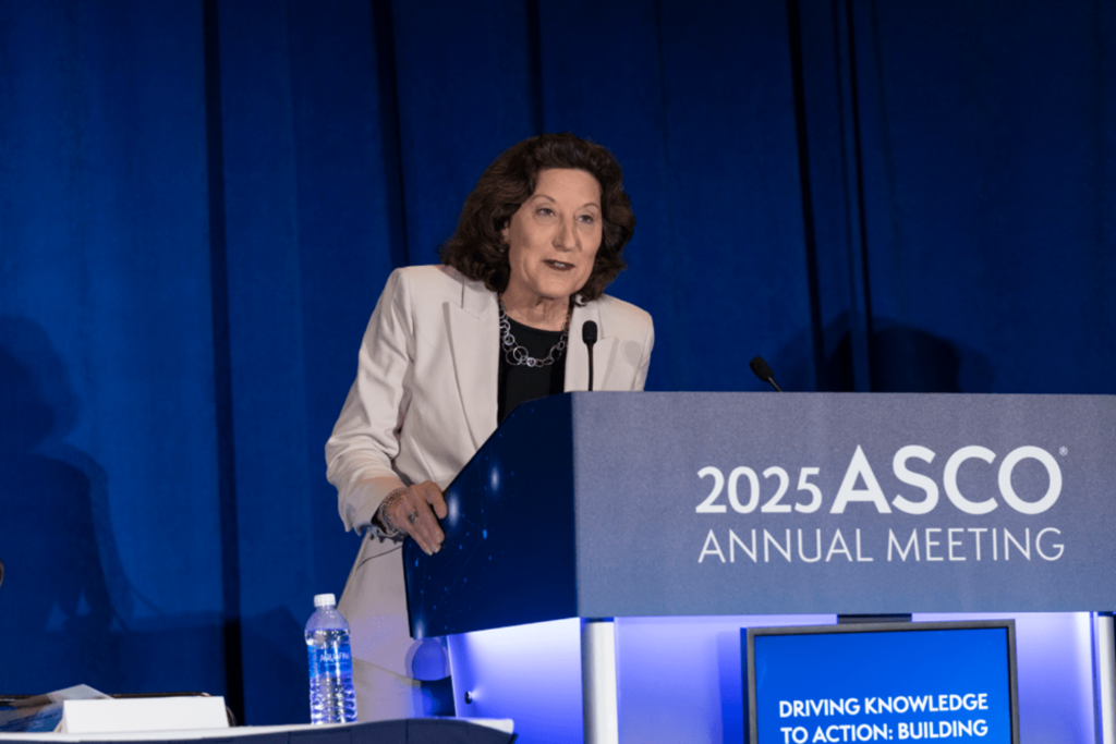 Hope S. Rugo, M.D., Director of City of Hope’s Women’s Cancers Program, speaking at the 2025 ASCO Annual Meeting