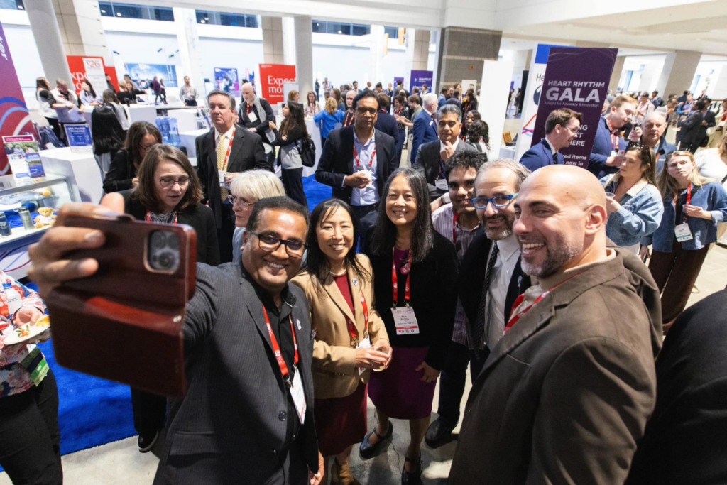 Attendees networking at Healthcare Rhythm expo