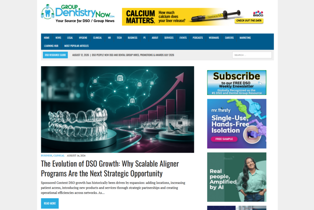 GDN homepage featuring DSO growth news and industry resources