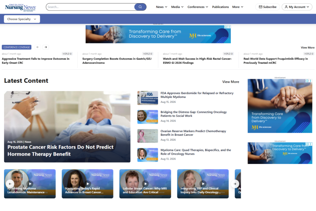 Sitio de Noticias de enfermería oncológica que muestra estudios sobre el cáncer y avances en tratamientos
