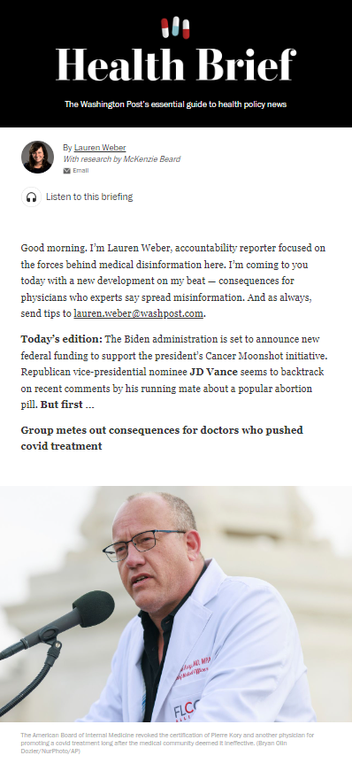 The Health Brief newsletter by The Washington Post