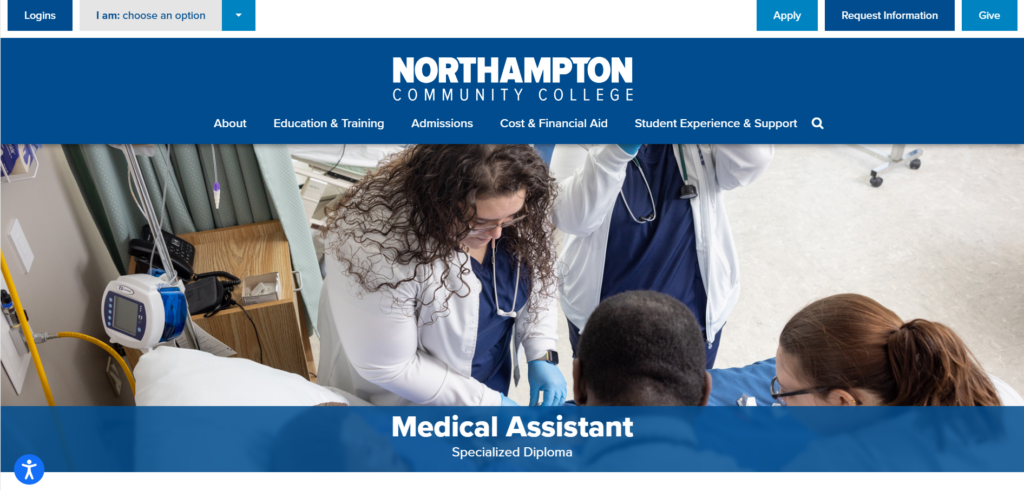 Screenshot of the Medical Assistant course page