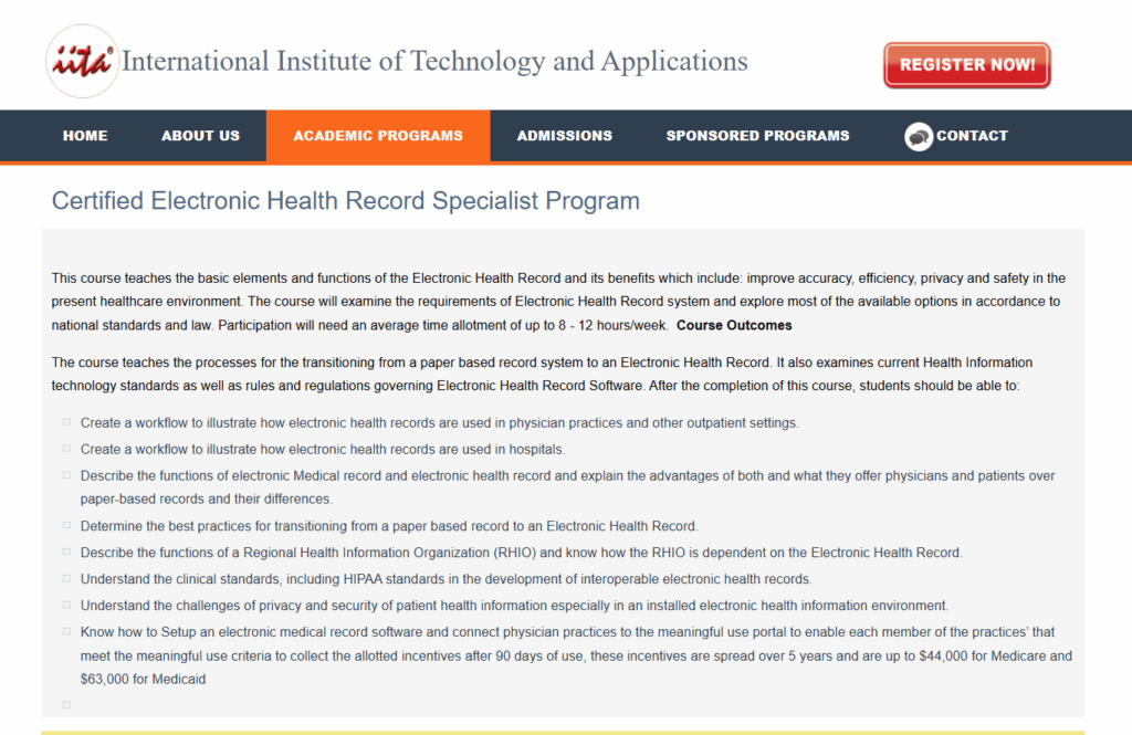 Overview of the Certified Electronic Health Record Specialist Program