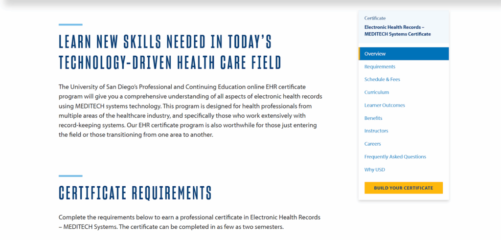 The Electronic Health Records - MEDITECH System Certificate overview