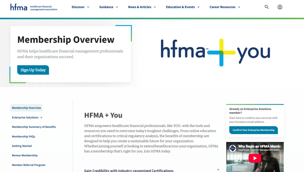 HFMA membership overview highlighting benefits for finance professionals